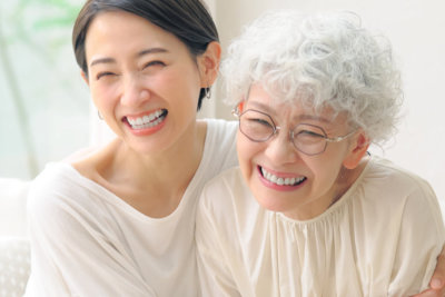 nurse and elder smiling