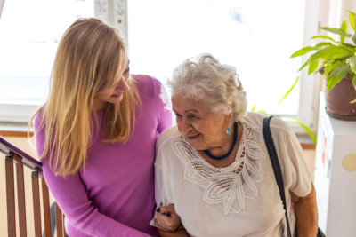 lady helping elder