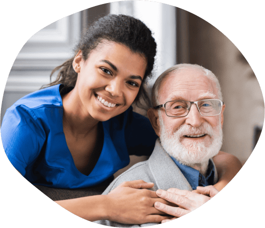 nurse hugging elder